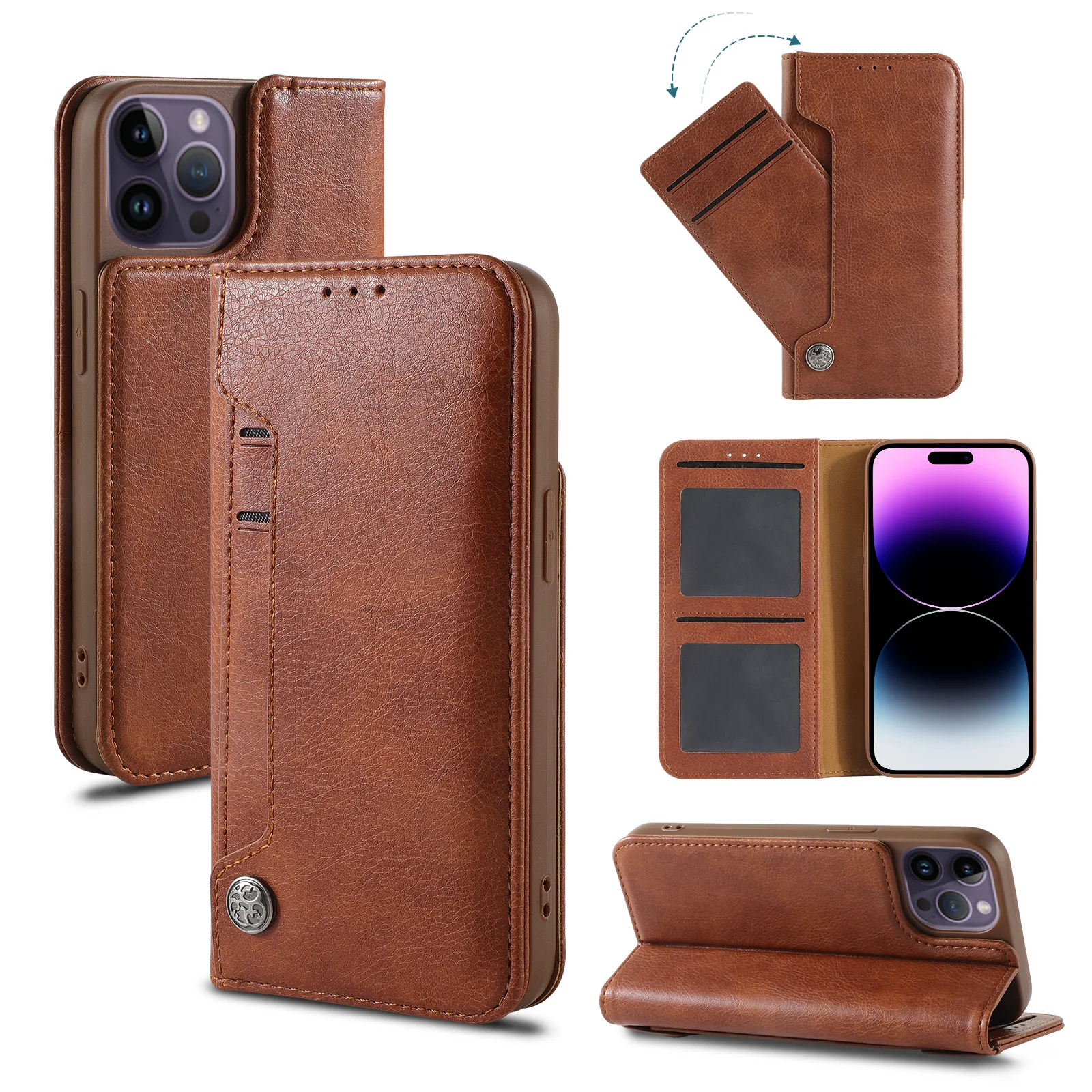 Customised Wallet Flip Case with Card Holder & Slide Pocket